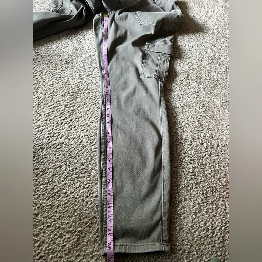 Spanx Stretch Twill Ankle Cargo Pull On Slimming Pants Sz XL in Army Green - Picture 16 of 16